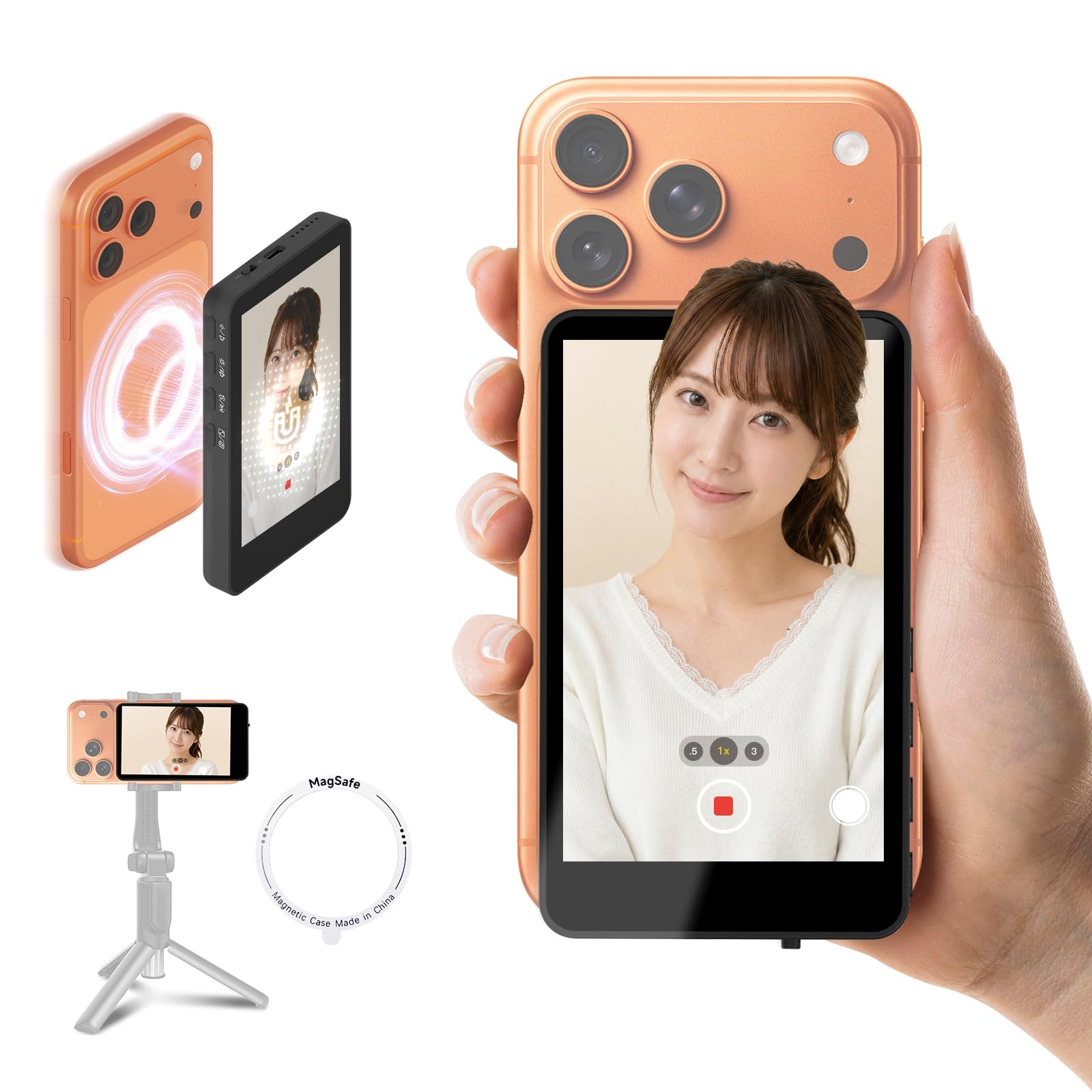 大人気❣️ 自撮り棒 自撮りモニター iPhone 携帯電話 ミラーリング Amazon.co.jp: SYNCO XView スマホ用自撮りモニター iPhone 17/Android